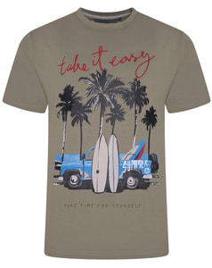 KAM Surf Truck Print T-Shirt Laurel Oak